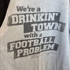 Billy Currington Gray and Black Graphic Raglan Tee size S